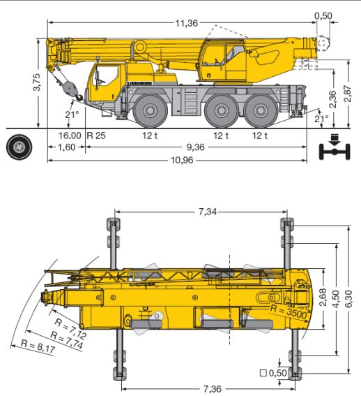 Liebherr LTM-1055-1 schema